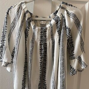 Altar'd State Black and White Boho Blouse